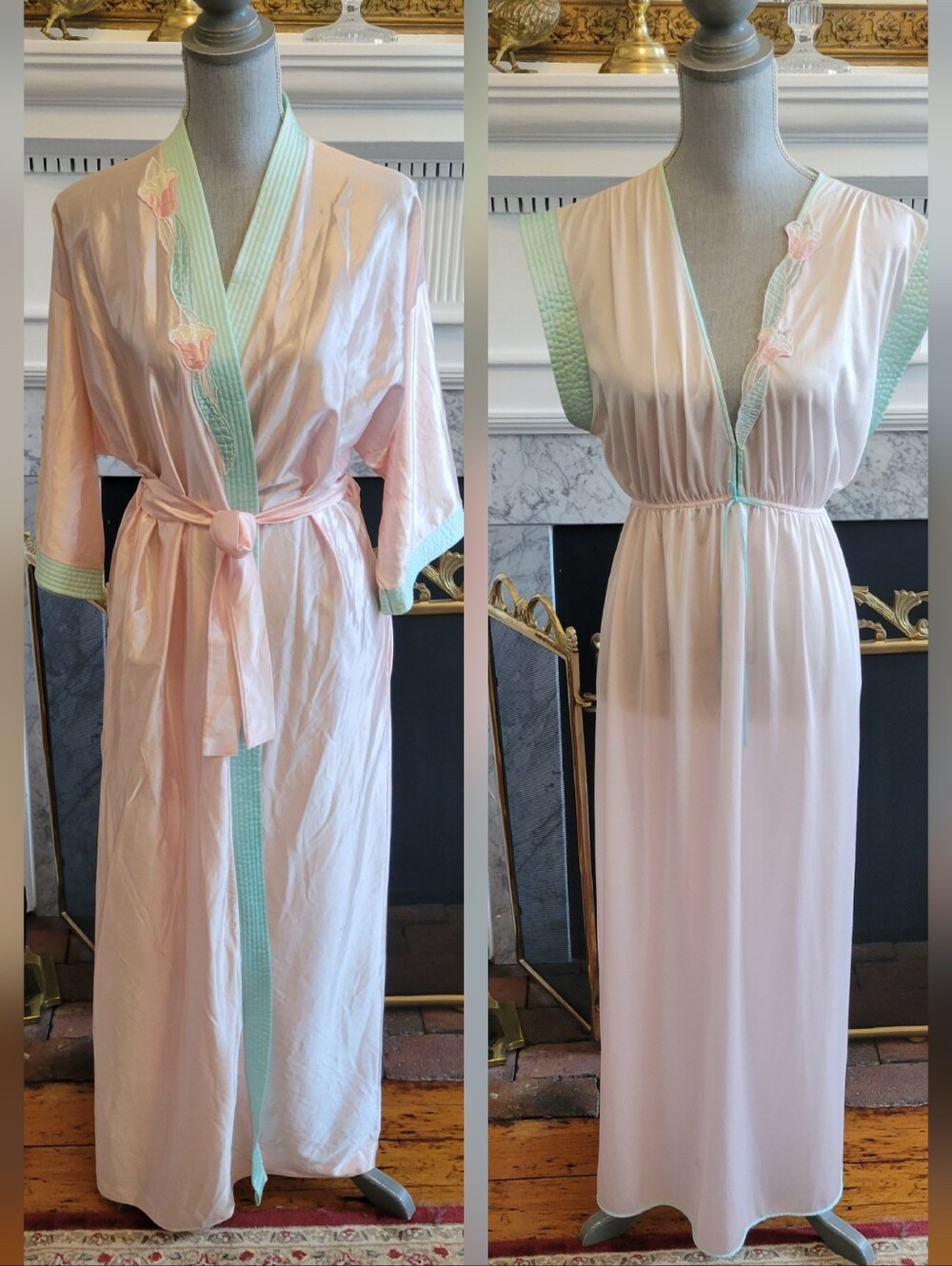 70's Lorraine Nightgown With Matching Robe